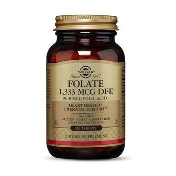 Solgar Folate 1,333 mcg DFE (Folic Acid 800 mcg) (250 veg caps) 11722-01 фото