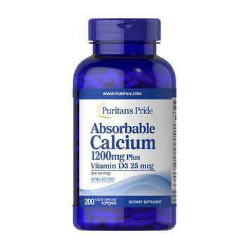 Puritan's Pride Absorbable Calcium 1200 mg Plus Vitamin D3 25 mcg (200 softgels) 11754-01 фото