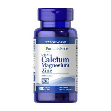 Puritan's Pride Chelated Calcium Magnesium Zinc (100 caplets) 08806-01 фото