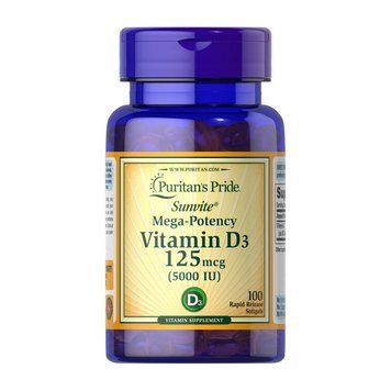 Puritan's Pride Vitamin D3 125 mcg (100 softgels) 09163-01 фото
