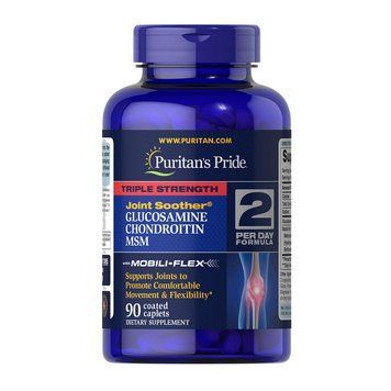 Puritan's Pride Triple Strength Glucosamine & Chondroitin with MSM (90 caplets) 09182-01 фото