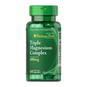 Puritan's Pride Triple Magnesium Complex 400 mg (60 caps) 09184-01 фото