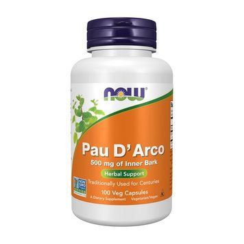 NOW Pau D'Arco 500 mg of Inner Bark (100 veg caps) 18929-01 фото