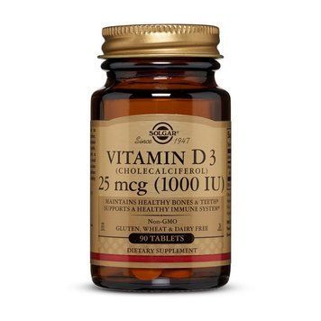Solgar Vitamin D3 25 mcg (1000 IU) (90 tab) 11524-01 фото