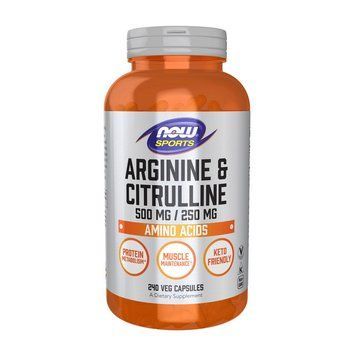 NOW Arginine & Citrulline 500 mg/250 mg (240 veg caps) 18776-01 фото
