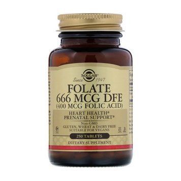 Solgar Folate 666 mcg DFE (Folic Acid 400 mcg) (250 tabs) 11078-01 фото