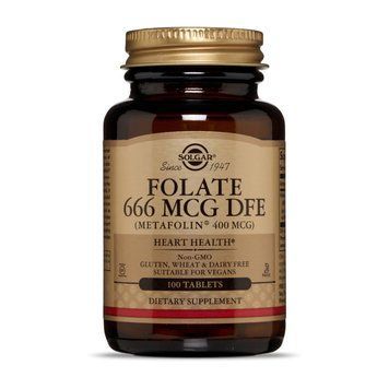 Solgar Folate 666 mcg DFE (Metafolin 400 mcg) (100 tabs) 18170-01 фото