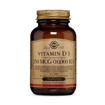 Solgar Vitamin D3 250 mcg (10,000 IU) (120 sgels) 18015-01 фото