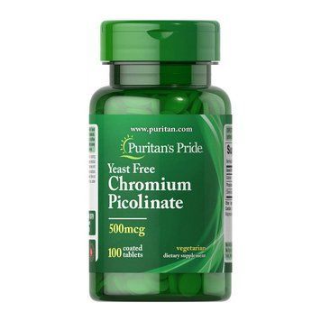 Puritan's Pride Chromium Picolinate 500 mcg Yeast Free (100 tablets) 09092-01 фото