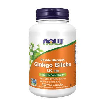 NOW Ginkgo Biloba 120 mg Double Strength (200 veg caps) 07728-01 фото