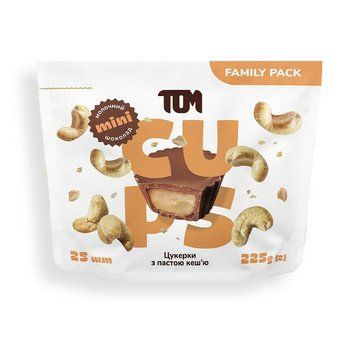 TOM peanut butter Цукерки з пастою кеш'ю в молочному шоколаді - Family Pack (225 g) 20575-01 фото