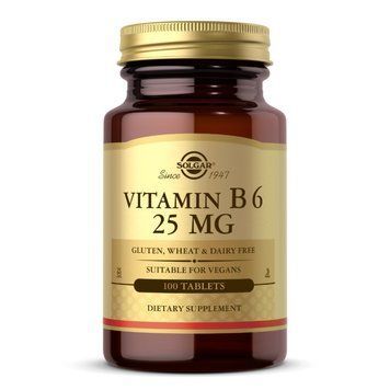 Solgar Vitamin B6 25 mg (100 tabs) 18415-01 фото