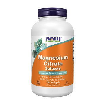NOW Magnesium Citrate (180 softgels) 18774-01 фото