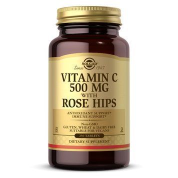 Solgar Vitamin C 500 mg with Rose Hips (250 tabs) 18395-01 фото