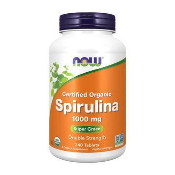 NOW Spirulina 1000 mg certified organic (240 tabs) 23509-01 фото