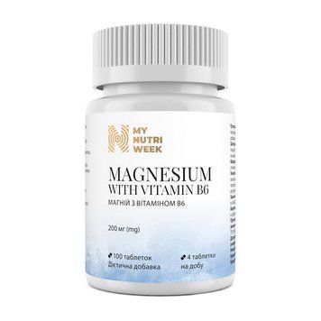 My Nutri Week Magnesium with Vitamin B6 200 mg (100 tab) 23734-01 фото