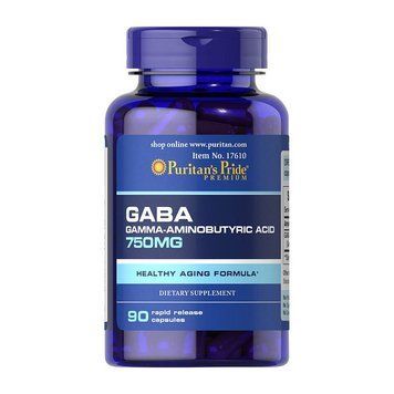 Puritan's Pride GABA (Gamma Aminobutyric Acid) 750 mg (90 capsules) 08837-01 фото