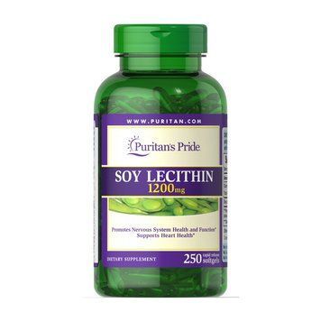 Puritan's Pride Soy Lecithin 1200 mg (срок до 28.02.2026) (250 softgels) 19159-01_T002196 фото