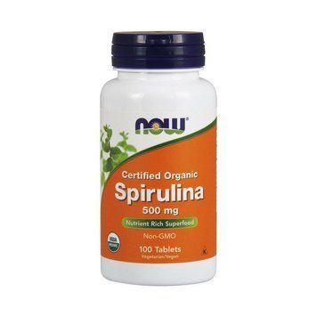 NOW Spirulina 500 mg organic (100 tabs) 06452-01 фото