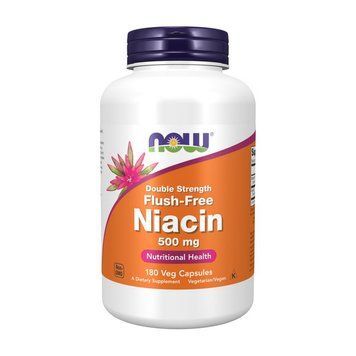 NOW Flush-Free Niacin 500 mg Double Strength (180 veg caps) 10463-01 фото