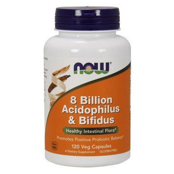 NOW 8 Billion Acidophilus & Bifidus (120 veg caps) 08684-01 фото