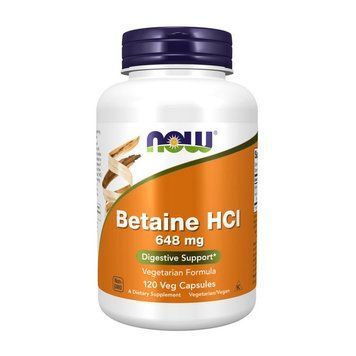 NOW Betaine HCL 648 mg (120 caps) 07810-01 фото